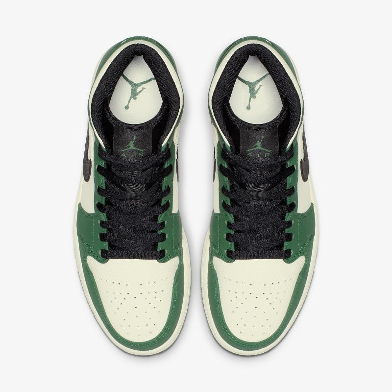 Air Jordan 1 Mid Pine Green Black 852542 301 Grailify